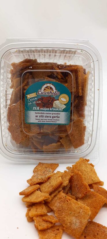 Hausgemachte Brotchips mit Blauschimmelkäsegeschmack, 120g